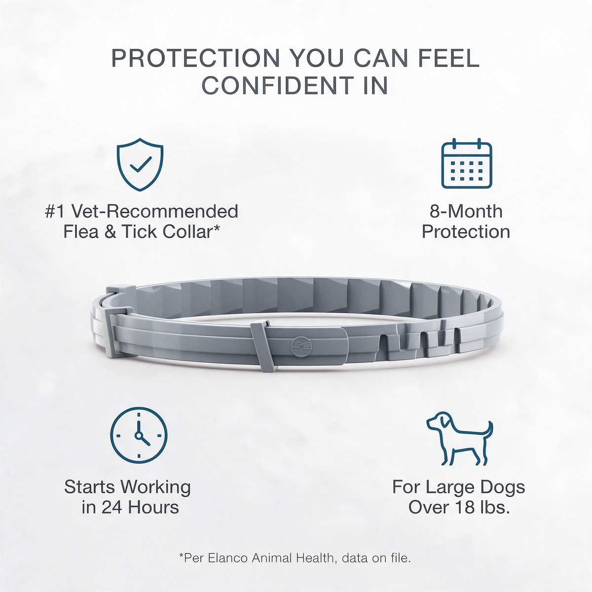 Paddy™ 8-Month Flea & Tick Collar 70cm for Large Dogs (18+ lbs)